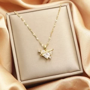 White Gold Vintage Style Titanium Steel Pendant Necklace
