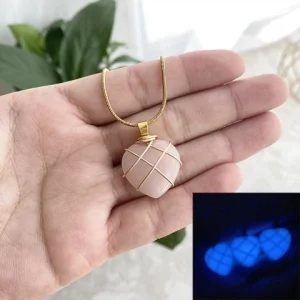 Lady Heart Shape Crystal Knitting Charms Luminous Powder-without Chain